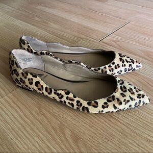 Ava & Aiden Leopard Print Calf Hair Pointed Toe Flats Women’s 6M